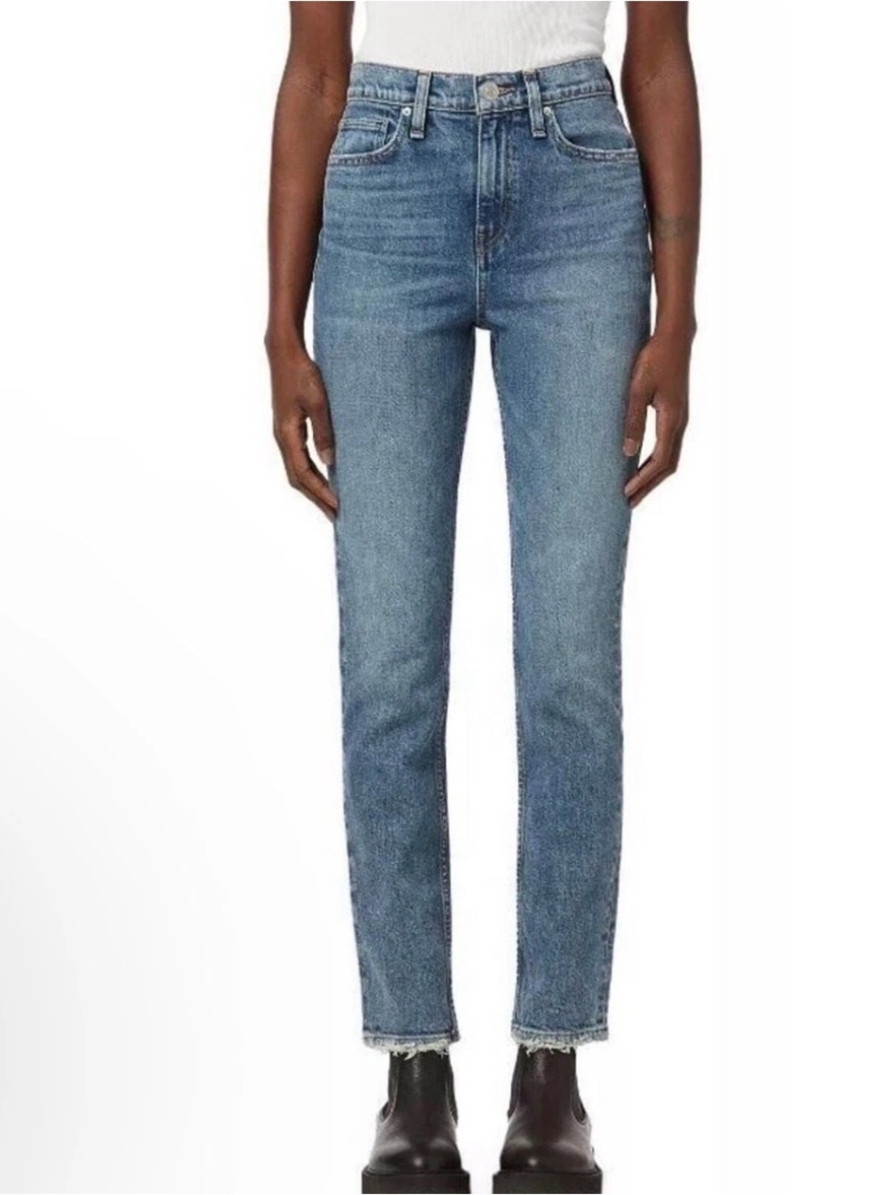 $215 New Hudson Jeans Holly High Waist Straight Ankle - 30